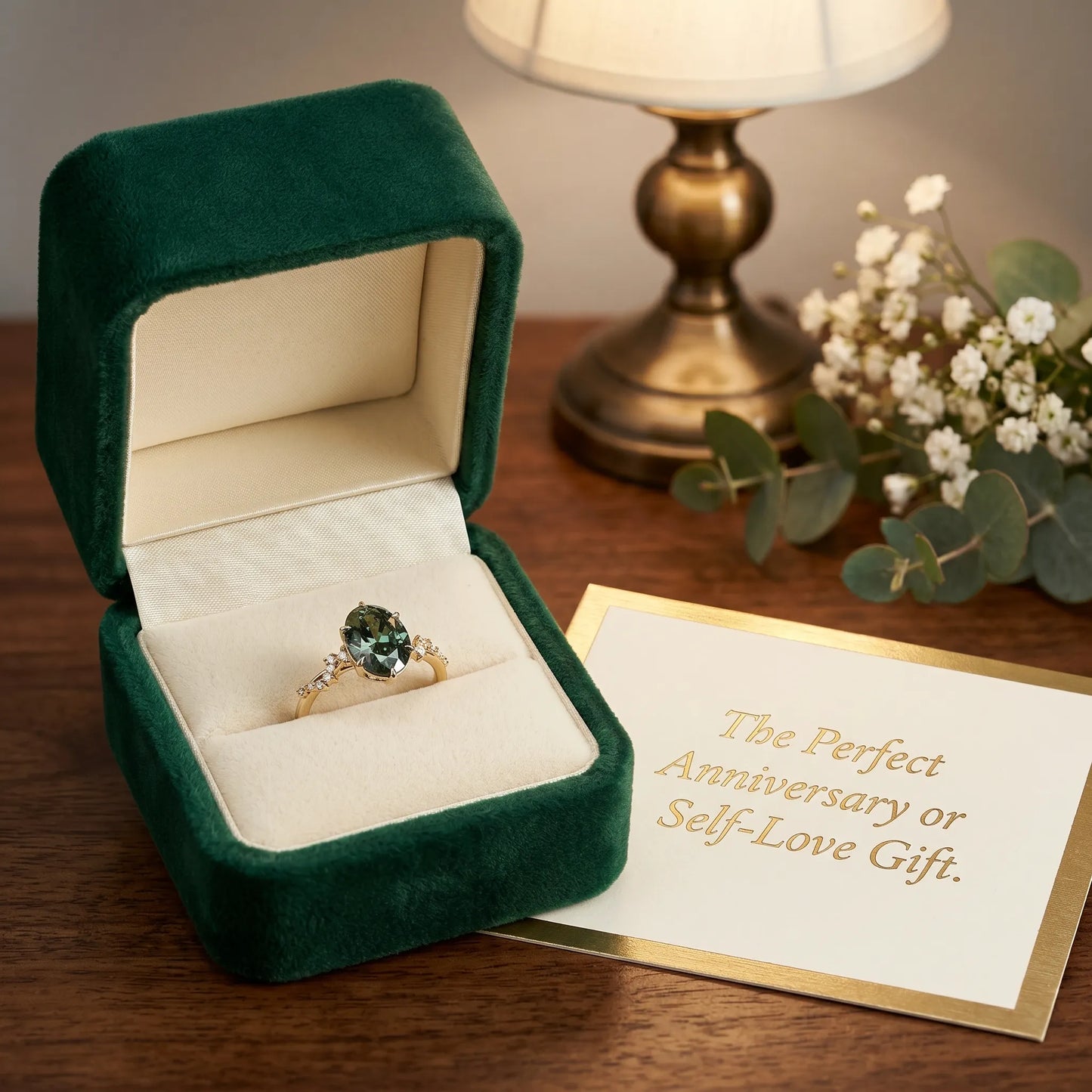 Vintage Oval Peridot Green Ring