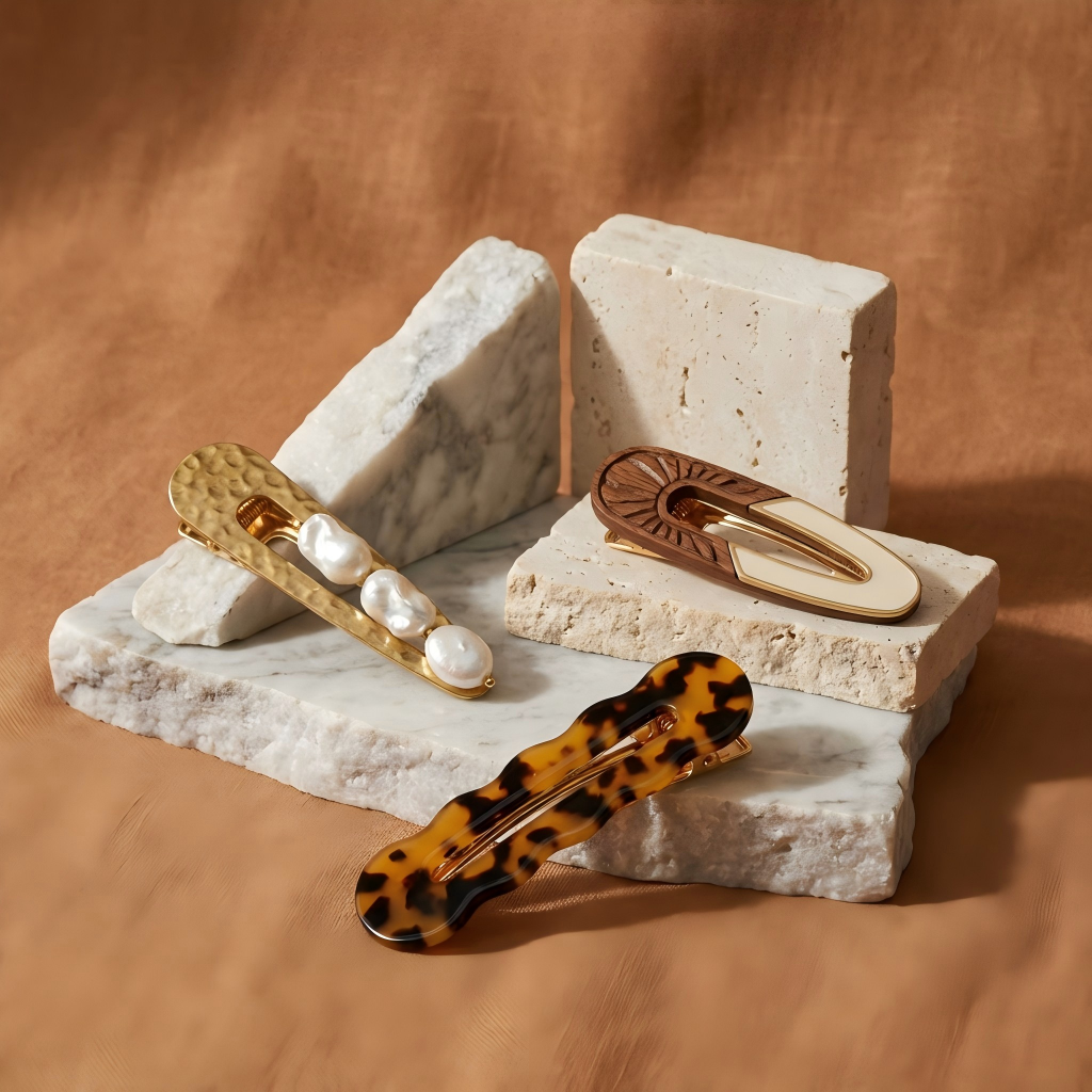 Three Stylish Hair Clips