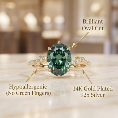Vintage Oval Peridot Green Ring