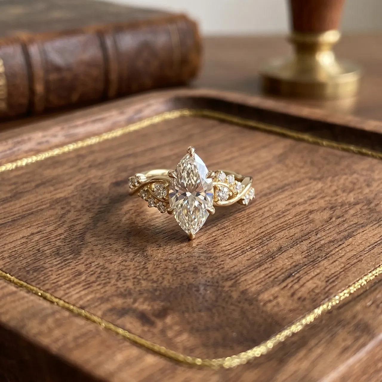 Romantic Marquise-Cut Diamond Ring