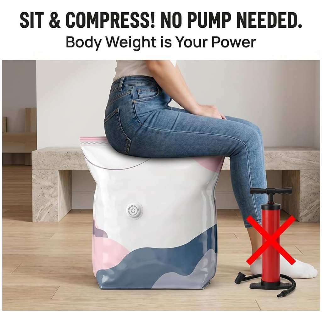 No-Pump 3D Vacuum Storage Bags PRO