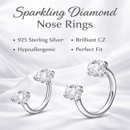 Open Hoop Double Stone Nose Ring