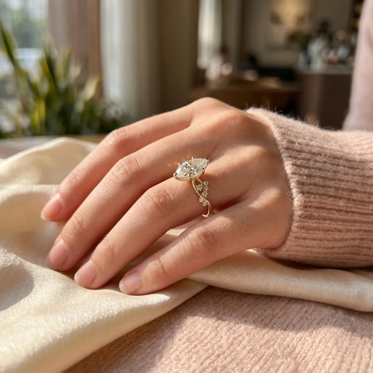 Romantic Marquise-Cut Diamond Ring