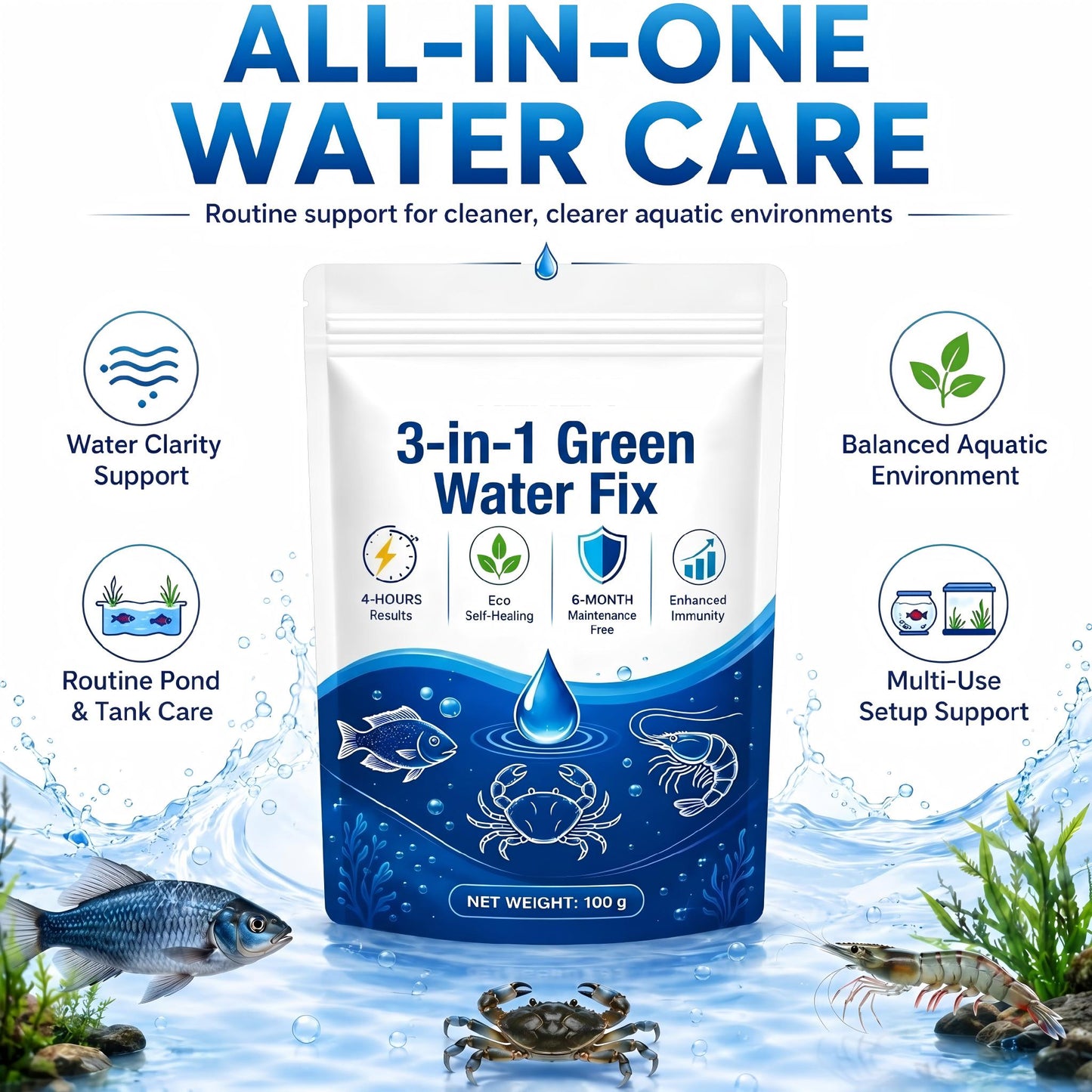 🌟 Official Store |✨ From Murky Swamp to Perfect Pond! | 3-in-1 Green Water Fix