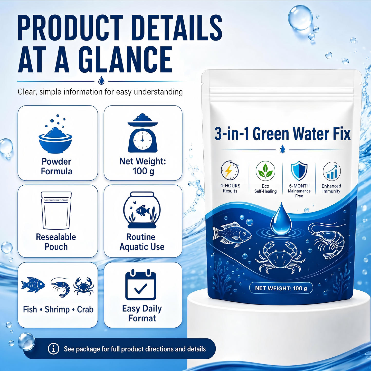 🌟 Official Store |✨ From Murky Swamp to Perfect Pond! | 3-in-1 Green Water Fix