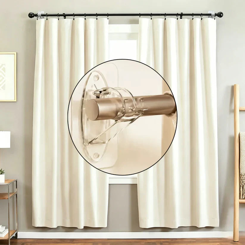 No Drill Needed Curtain Rod Holders