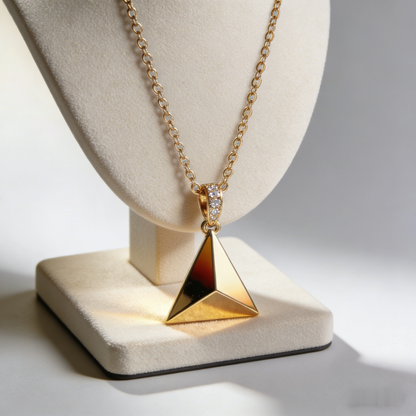 📐 "Minimalist Gold Pyramid Pendant" – Geometric Chic |  Modern Statements for Her ✨