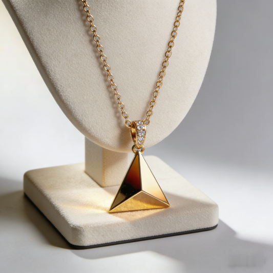 📐 "Minimalist Gold Pyramid Pendant" – Geometric Chic |  Modern Statements for Her ✨