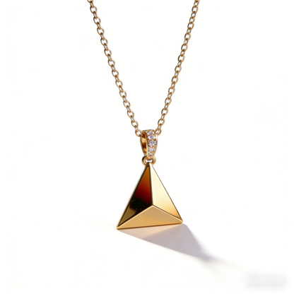 📐 "Minimalist Gold Pyramid Pendant" – Geometric Chic |  Modern Statements for Her ✨