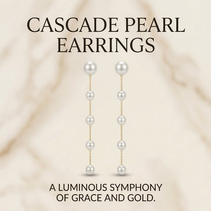 Gold Chain Pearl Drop Earrings