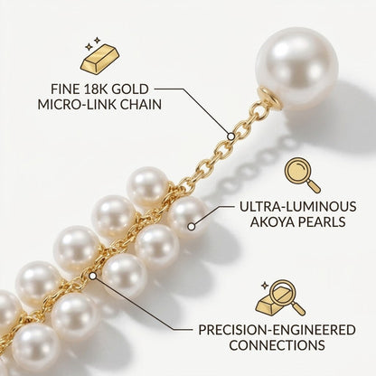 Gold Chain Pearl Drop Earrings