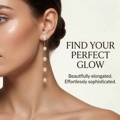 Gold Chain Pearl Drop Earrings